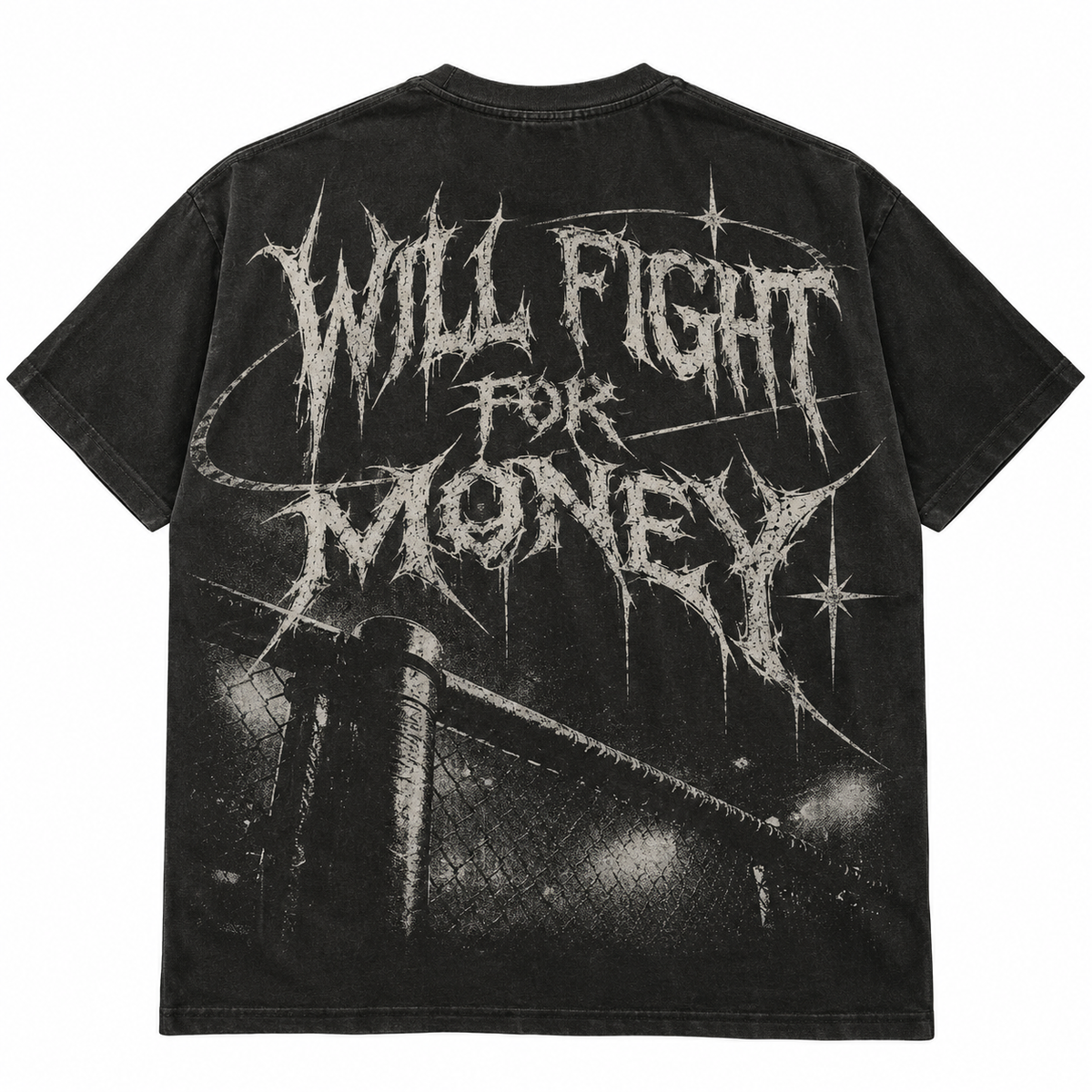 Will Fight For Money Tee – Edgy Black Metal Graphic T-Shirt